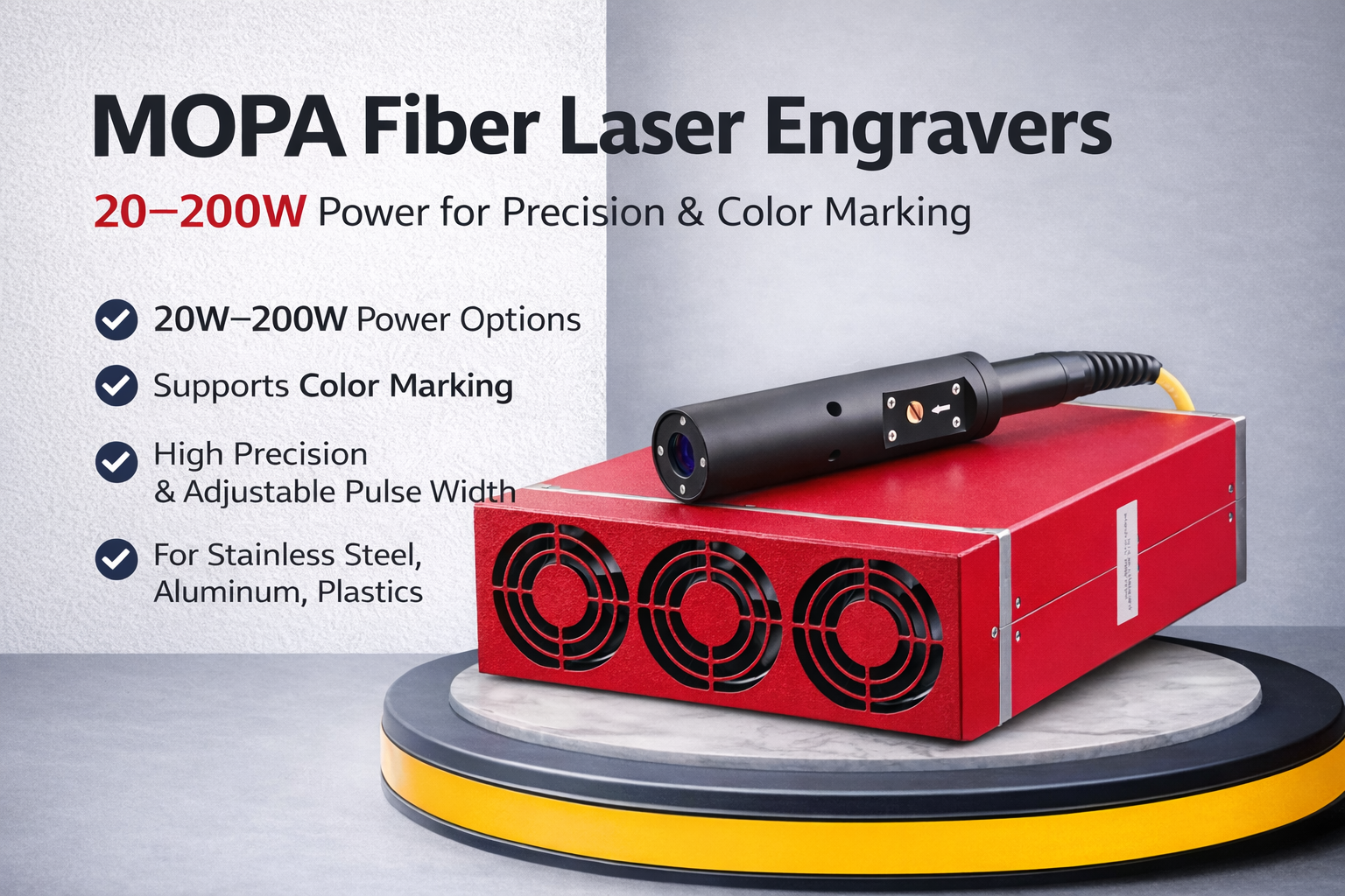 mopa fiber laser engravers with 20–200w power for precision & color marking