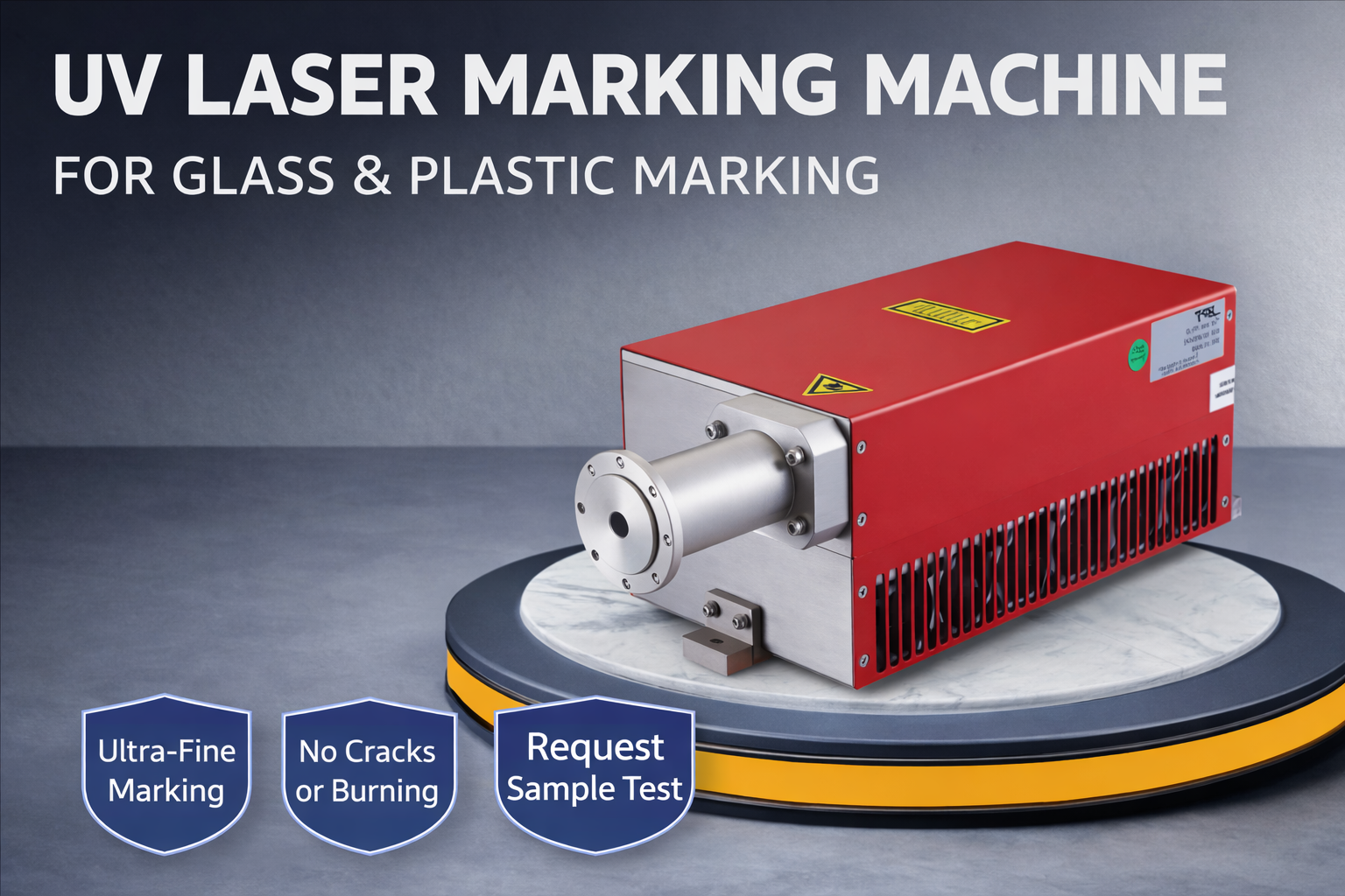 uv laser marking machine for glass, plastic & high precision applications